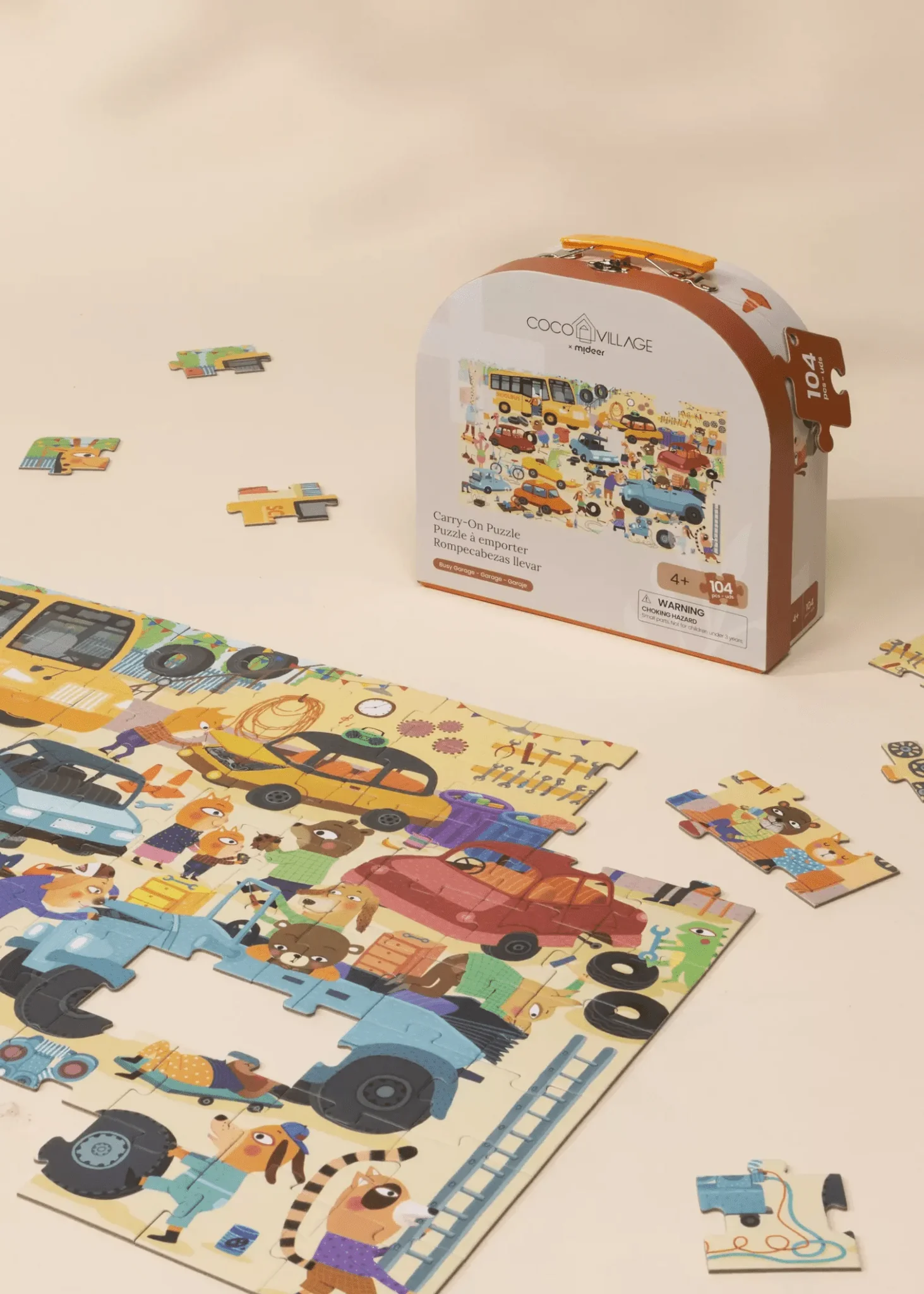 Coco Village Carry-On Puzzle - Busy Garage - 104pcs