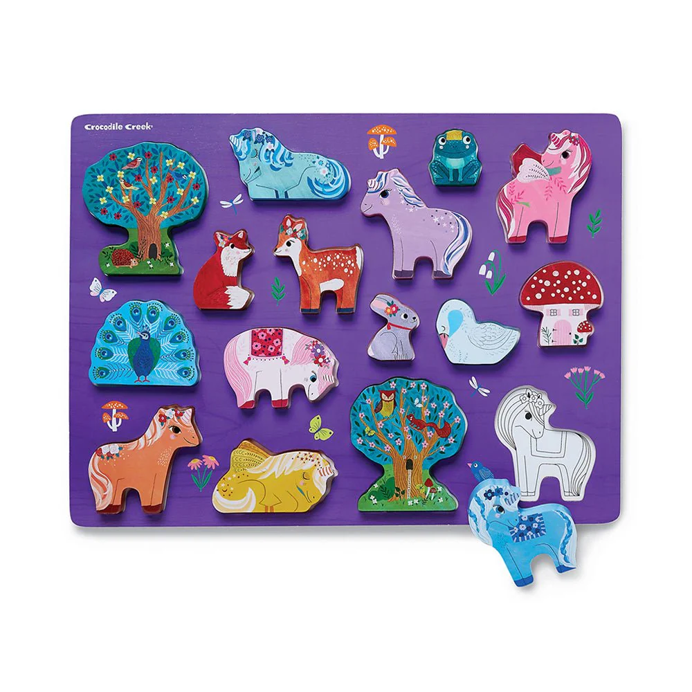 Crocodile Creek Puzzle Playset Unicorn Garden