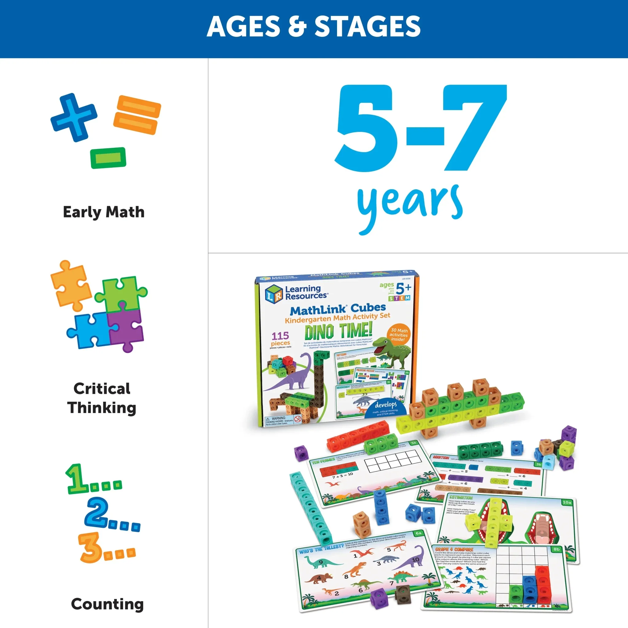 MathLink® Cubes Activity Set - Dino Time - Image 6