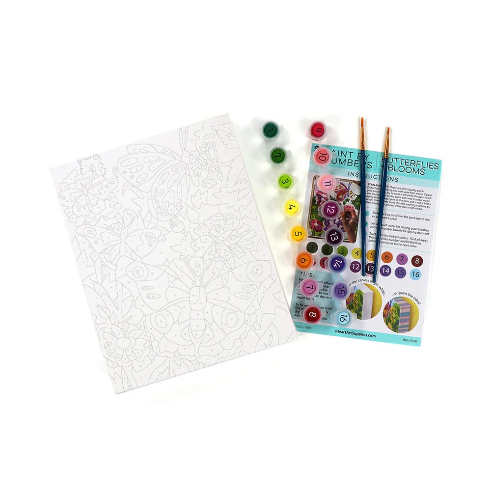 iHeartArt Paint By Numbers- Butterflies + Blooms - Image 7