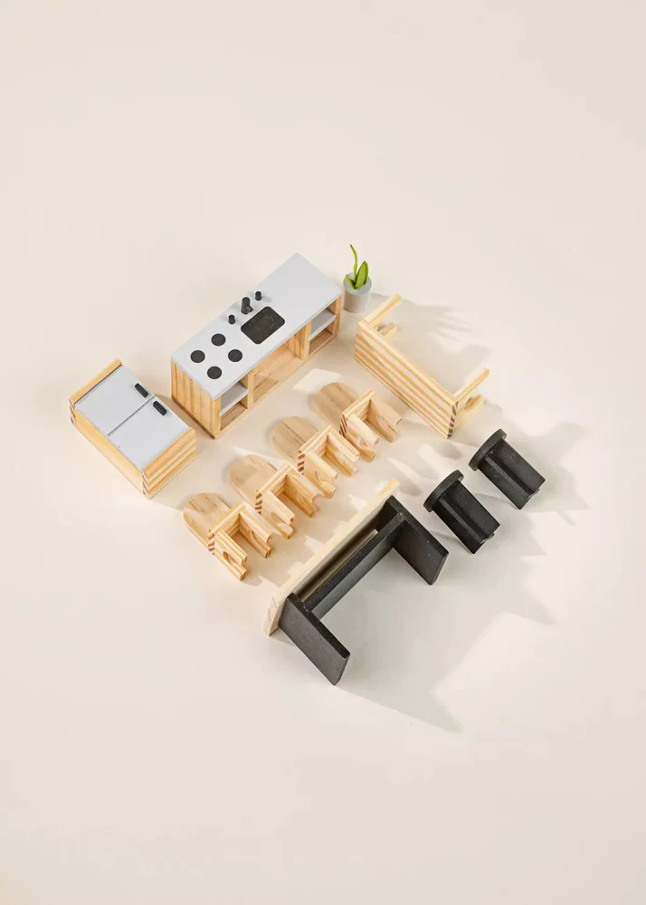 Coco Village Wooden Doll House Kitchen Furniture  (12 pcs) - Image 16