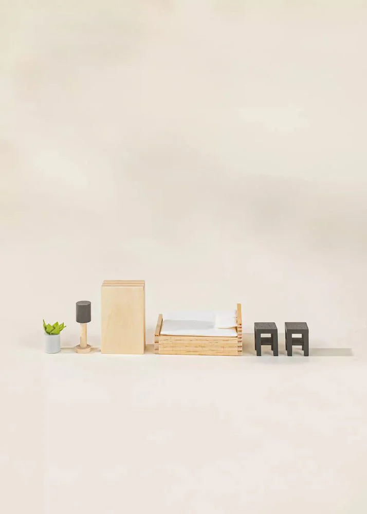 Coco Village Wooden Doll House Master Bedroom Furniture (9 pcs) - Image 4