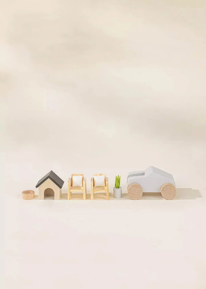Coco Village Wooden Doll House Outdoor Furniture (8pcs) - Image 3
