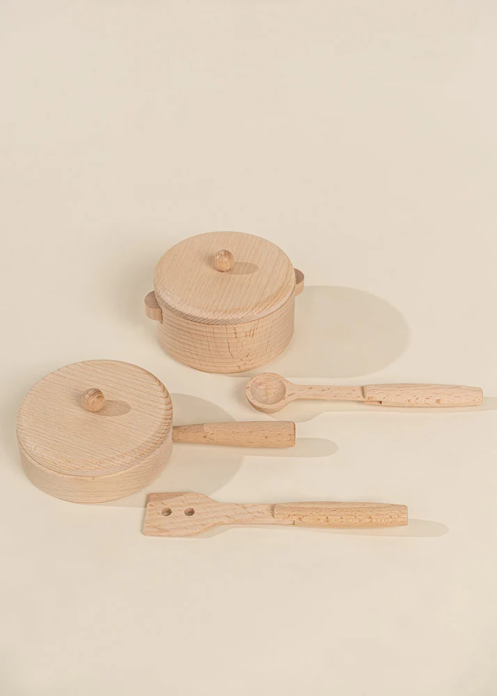 Coco Village Wooden Pots and Pans Playset (6 Pcs) - Image 14
